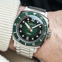 Duckworth Prestex DP BELMONT Dive Watch Green Dial Steel Bracelet D328-04