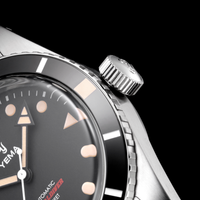 YEMA PEARLDIVER Black Dial Steel Bracelet YCL1-MRM