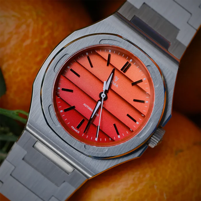 YEMA WRISTMASTER TRAVELLER AUTO S/S 39mm Watch Orange Dial Metal