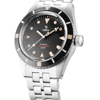 YEMA PEARLDIVER Black Dial Steel Bracelet YCL1-MRM