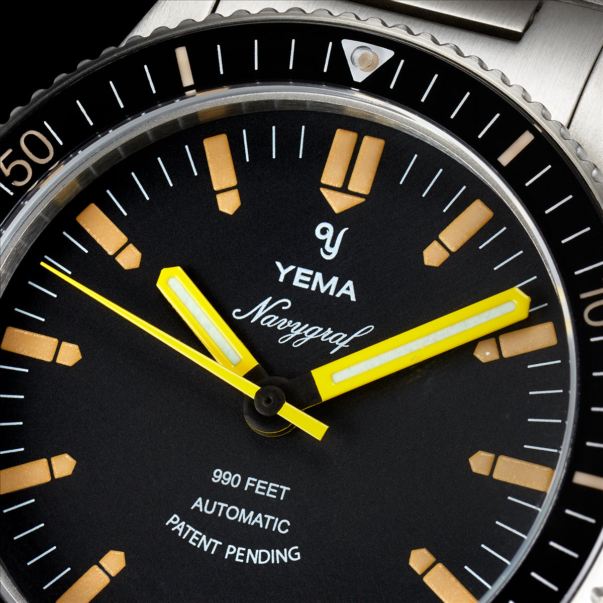 YEMA NAVYGRAF HERITAGE Black Dial Steel Bracelet YNAV2019-AMS