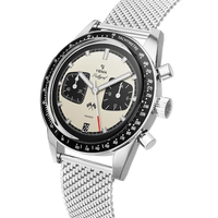 YEMA Rallygraf Meca Quartz S/S 39mm White/Black Dial YMHF1580-BM_2024