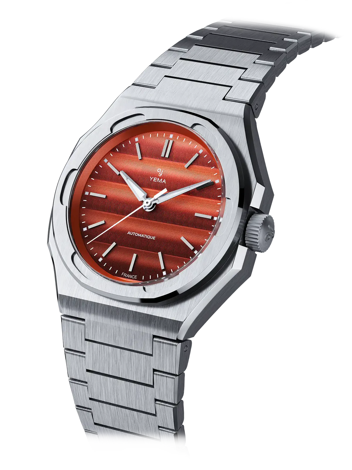 YEMA WRISTMASTER TRAVELLER AUTO S/S 39mm Watch Orange Dial Metal