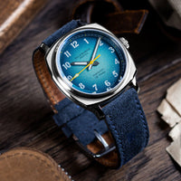 Duckworth Prestex DP Verimatic Blue Fume dial Suede Strap D891-03