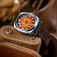 Duckworth Prestex DP Verimatic Orange fume dial Suede Strap D891-05