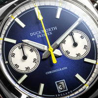Duckworth Prestex DP Q Chrono42 Blue Dial Leather Strap D550-03