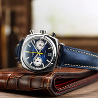 Duckworth Prestex DP Q Chrono42 Blue Dial Leather Strap D550-03