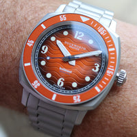 Duckworth Prestex DP BELMONT Dive Watch Orange Dial Steel Bracelet D328-05