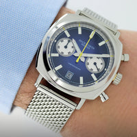 Duckworth Prestex DP Q Chrono42 Blue Dial Steel Mesh D550-03