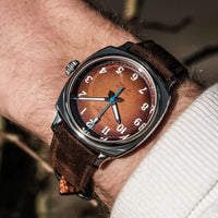 Duckworth Prestex DP Verimatic Orange fume dial Suede Strap D891-05