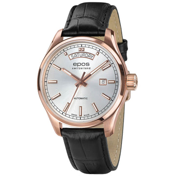 EPOS 3501 DD Silver/Pink S/S Case Silver Dial Leather strap 3501.142.24.98.25_5826_2025