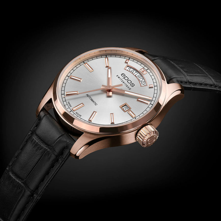 EPOS 3501 DD Silver/Pink S/S Case Silver Dial Leather strap 3501.142.24.98.25_5826_2025