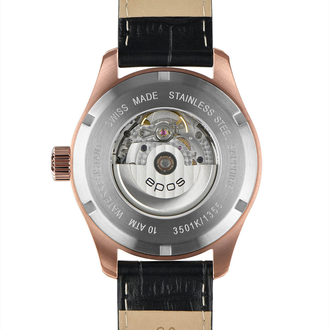 EPOS 3501 DD Silver/Pink S/S Case Silver Dial Leather strap 3501.142.24.98.25_5826_2025