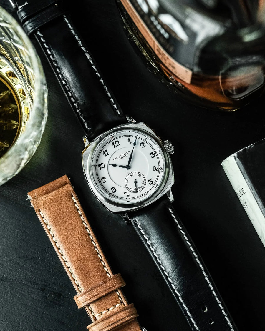 Duckworth Prestex DP Bolton Q Chrono Quartz Black Leather Strap D531-02A_067/500