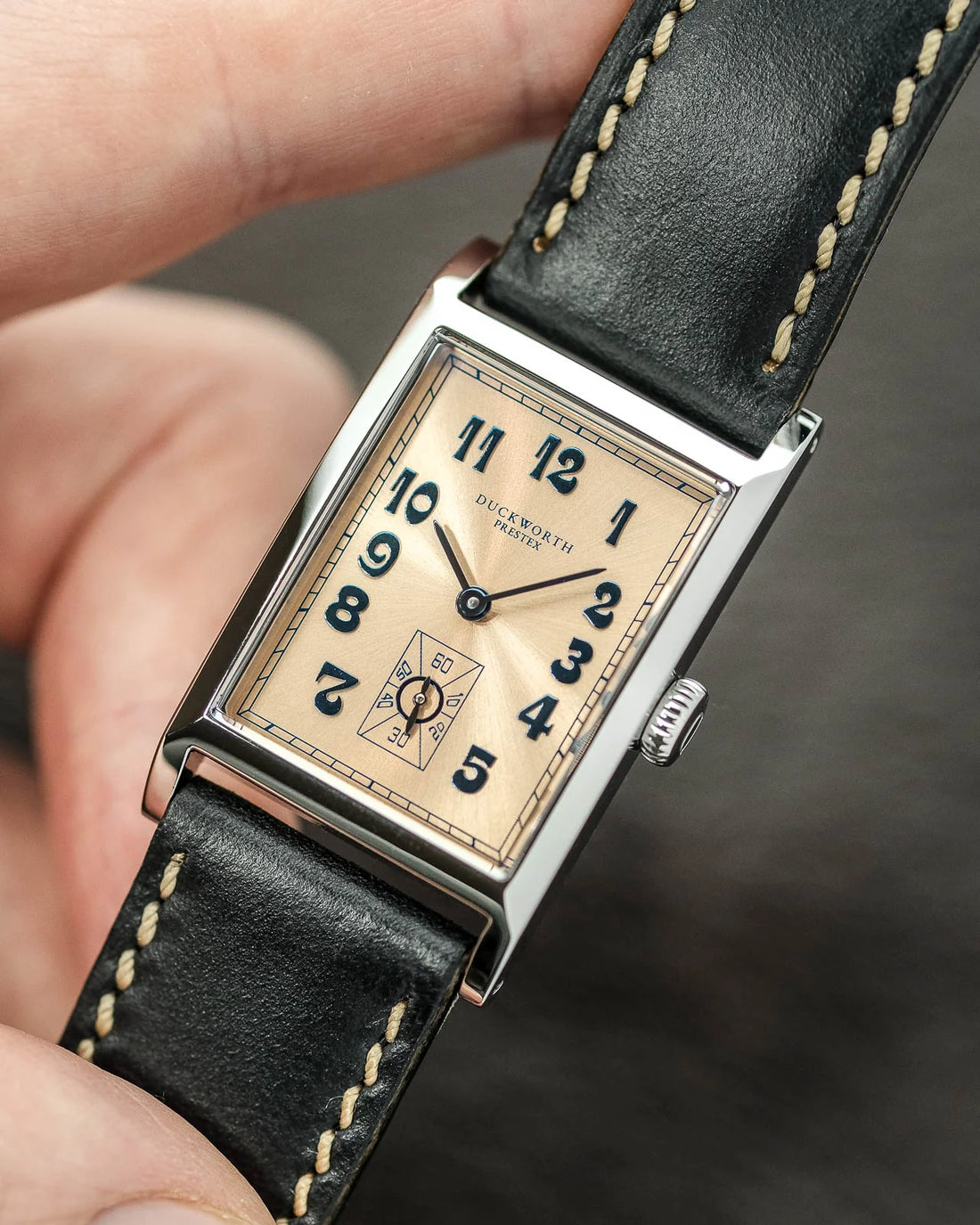 Duckworth Prestex Parker Quartz Pink Dial Blue Leather Strap_D803-07D_055/500