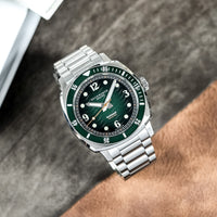 Duckworth Prestex DP BELMONT Dive Watch Green Dial Steel Bracelet D328-04