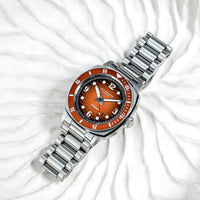 Duckworth Prestex DP BELMONT Dive Watch Orange Dial Steel Bracelet D328-05