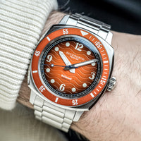 Duckworth Prestex DP BELMONT Dive Watch Orange Dial Steel Bracelet D328-05