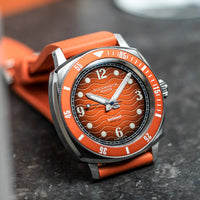 Duckworth Prestex DP BELMONT Dive Watch Orange Dial Rubber Strap D328-05