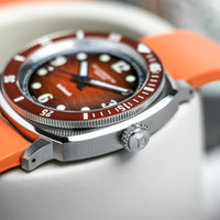 Duckworth Prestex DP BELMONT Dive Watch Orange Dial Rubber Strap D328-05