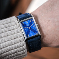 Duckworth Prestex blue dial Scottish Watches Parker quartz Blue Leather Strap_D803-23_043/100