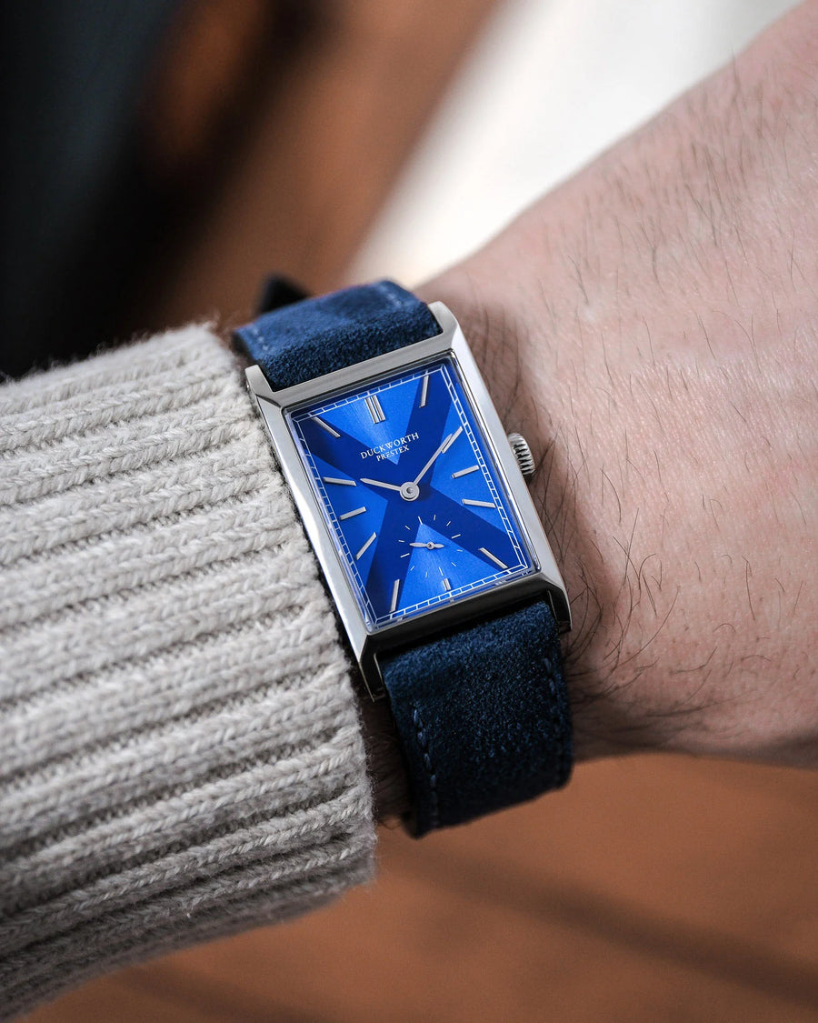 Duckworth Prestex blue dial Scottish Watches Parker quartz Blue Leather Strap_D803-23_043/100