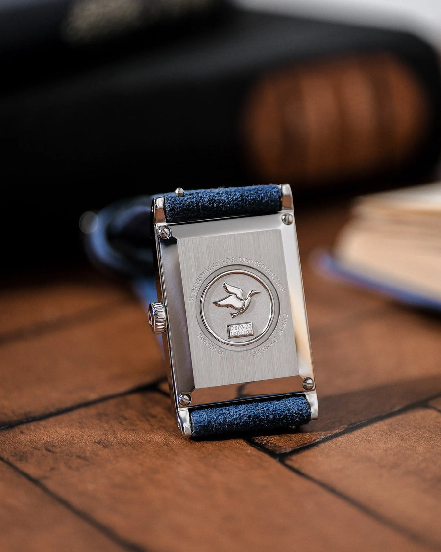 Duckworth Prestex blue dial Scottish Watches Parker quartz Blue Leather Strap_D803-23_043/100