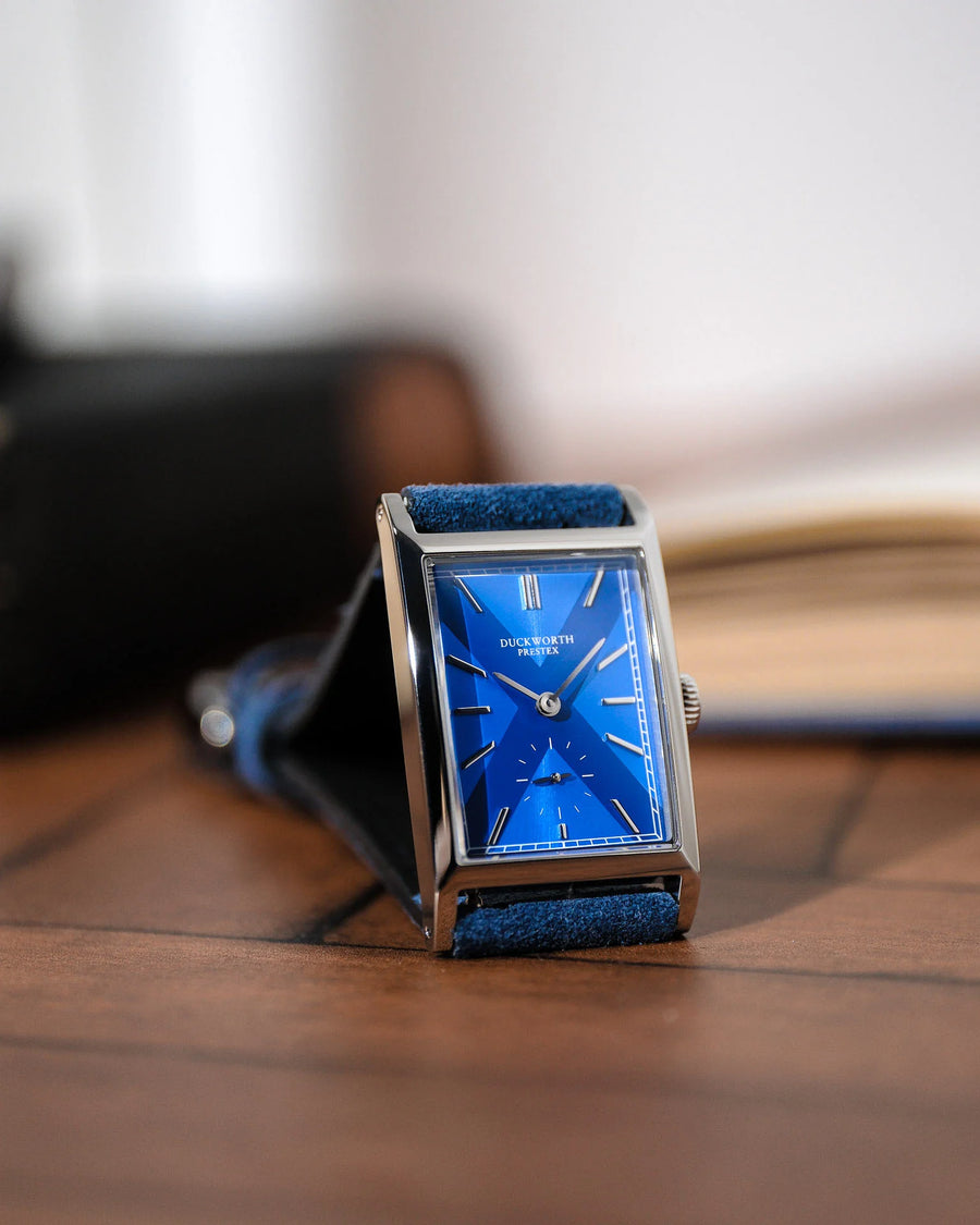 Duckworth Prestex blue dial Scottish Watches Parker quartz Blue Leather Strap_D803-23_043/100