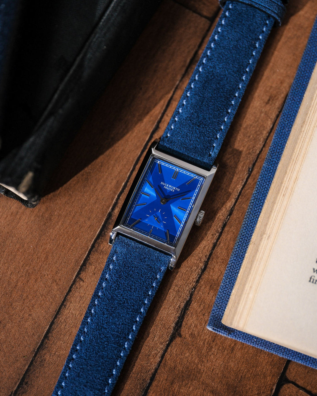 Duckworth Prestex blue dial Scottish Watches Parker quartz Blue Leather Strap_D803-23_043/100