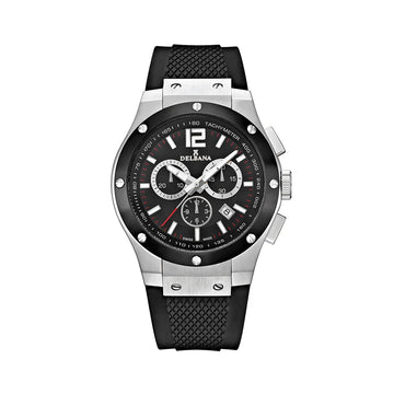 DELBANA S/S Case Black Bezel, Matt Black Dial, Silicone Strap 54501.578.6.034_2025