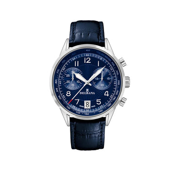 DELBANA S/S Case Blue Dial Blue Leather Strap 41601.672.6.044_2025