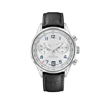 DELBANA S/S Case Silver Dial Black Leather Strap 41601.672.6.064_2025