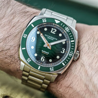 Duckworth Prestex DP BELMONT Dive Watch Green Dial Steel Bracelet D328-04
