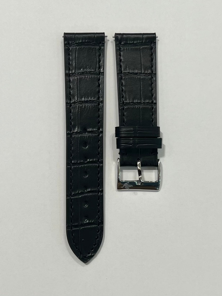 Duckworth Prestex Alligator-Print Horween Genuine Leather Strap_Black