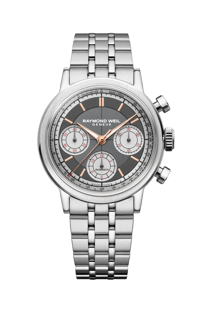 Raymond Weil millesime Tri-Compax Chronograph 39mm anthracite dial 7765-ST-60651_H203866