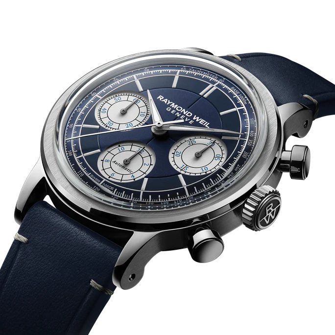 Raymond Weil millesime Tri-Compax Chronograph 39mm blue dial 7765-STC-50651_H203868