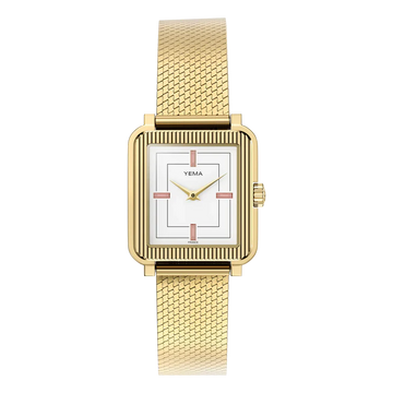 YEMA Radiance Quartz IP Gold S/S 30mm White Dial YMHF1587-1BM_2025