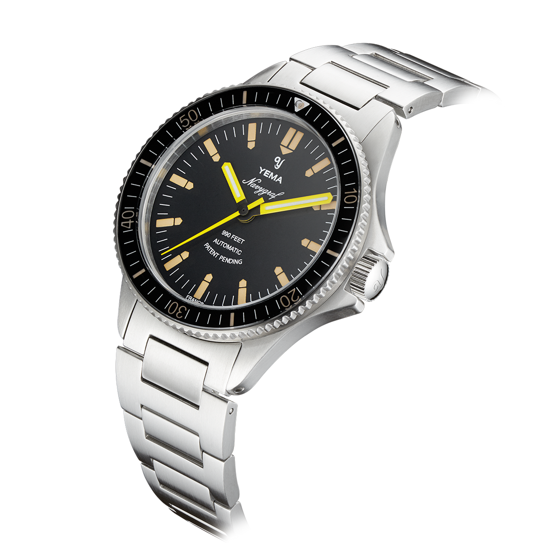 YEMA NAVYGRAF HERITAGE Black Dial Steel Bracelet YNAV2019-AMS