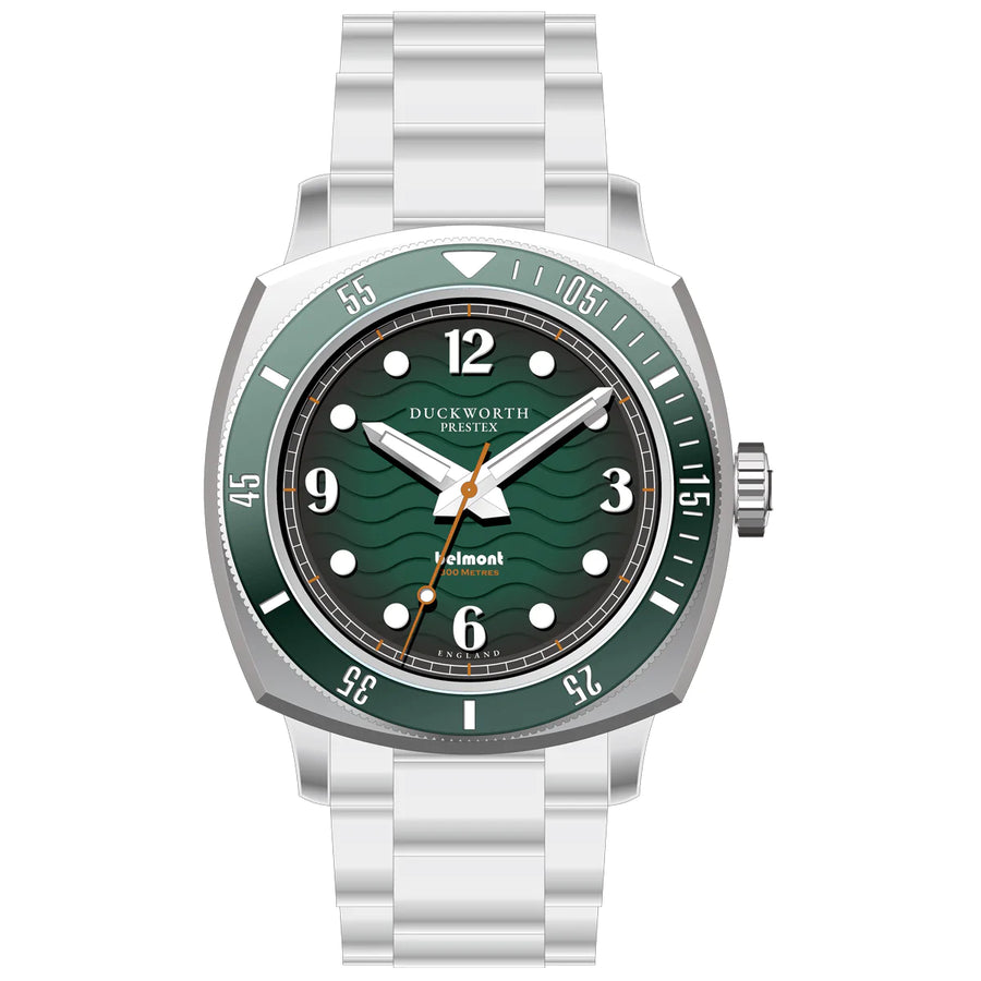 Duckworth Prestex DP BELMONT Dive Watch Green Dial Steel Bracelet D328-04