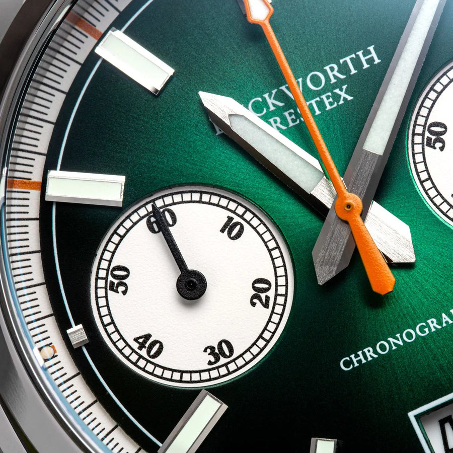 Duckworth Prestex DP Q Chrono42 Green Dial Steel Mesh D550-04