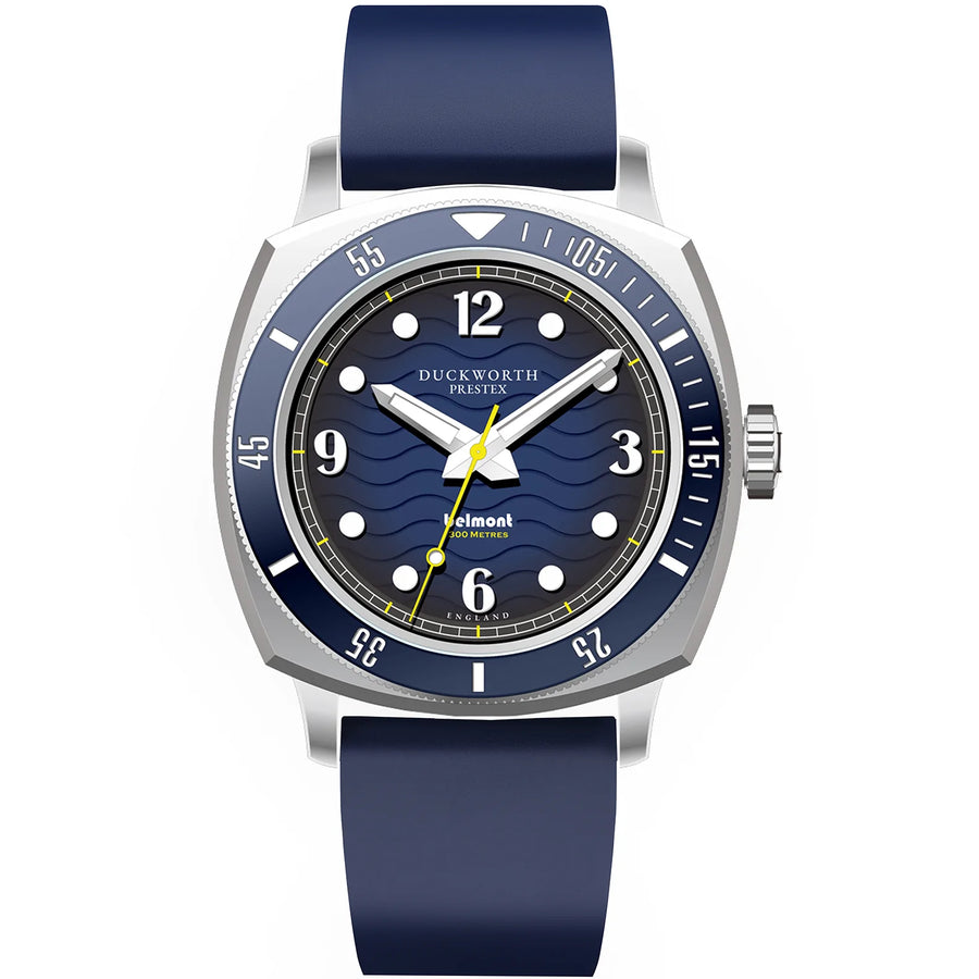 Duckworth Prestex DP BELMONT Dive Watch Blue Dial Rubber Strap D328-03