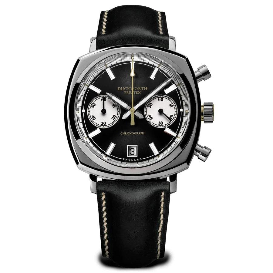 Duckworth Prestex DP Q.Chrono42 Black Dial Leather Strap D550-01