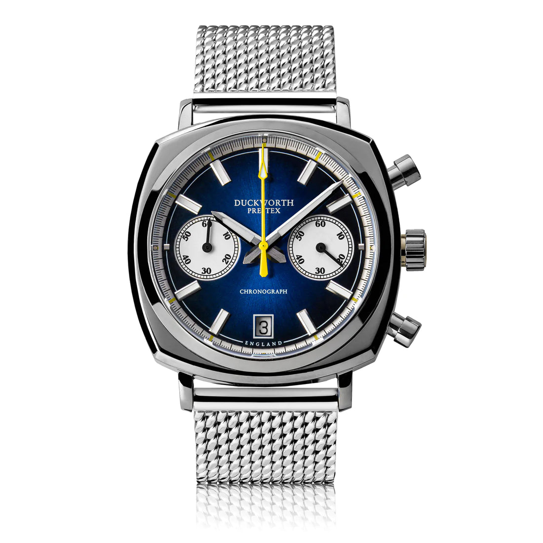 Duckworth Prestex DP Q Chrono42 Blue Dial Steel Mesh D550-03