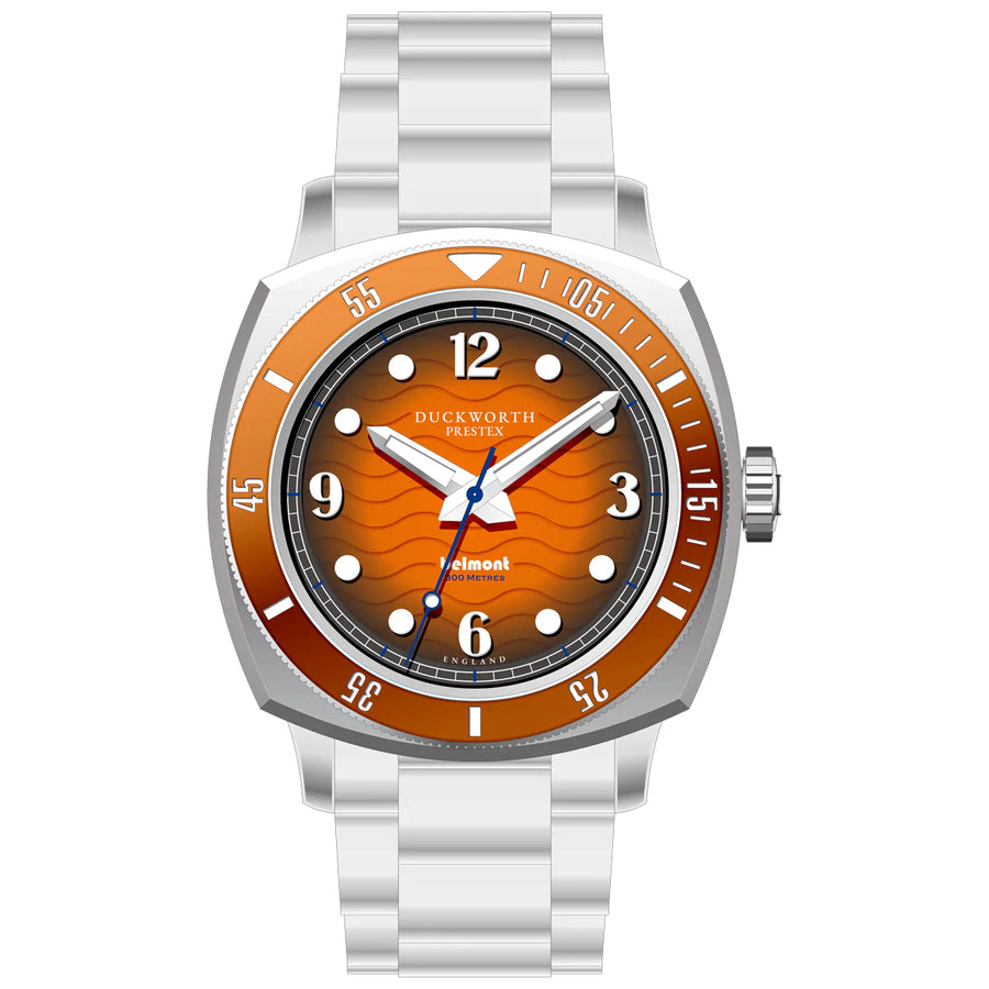 Duckworth Prestex DP BELMONT Dive Watch Orange Dial Steel Bracelet D328-05