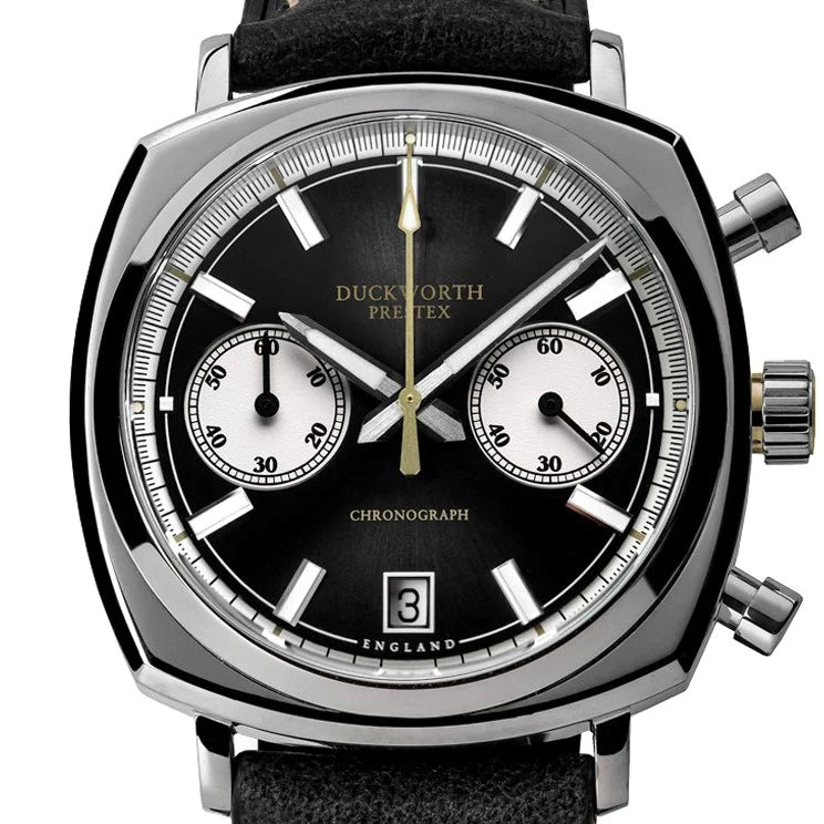 Duckworth Prestex DP Q.Chrono42 Black Dial Leather Strap D550-01