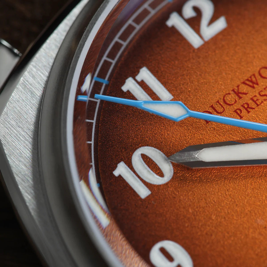 Duckworth Prestex DP Verimatic Orange fume dial Suede Strap D891-05
