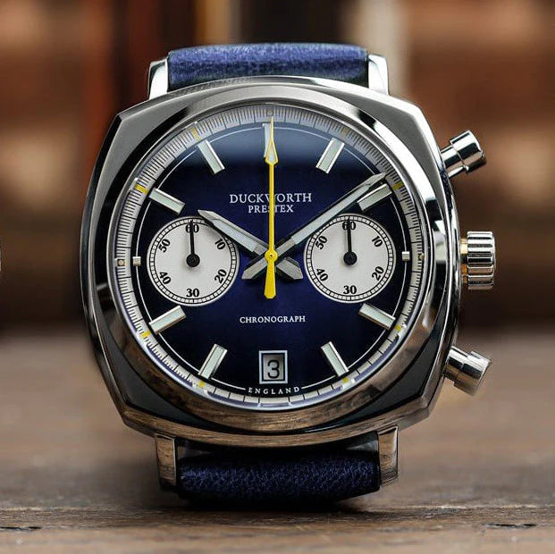 Duckworth Prestex DP Q Chrono42 Blue Dial Steel Mesh D550-03
